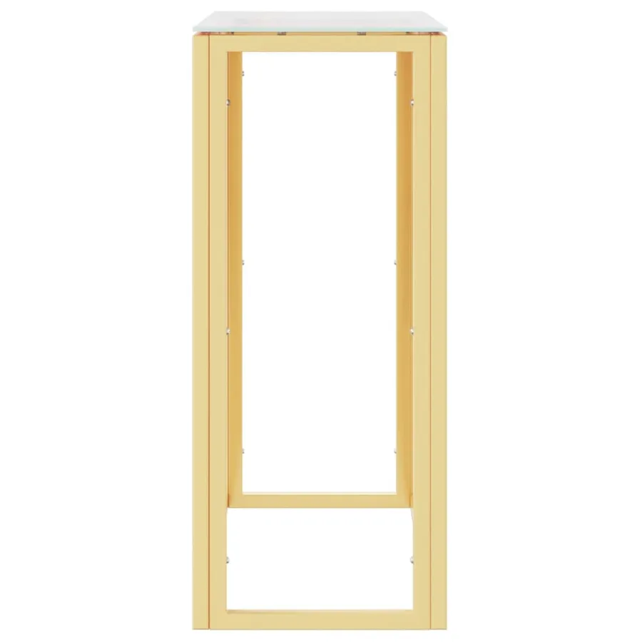 Table console doré 70x30x70 cm acier inoxydable et verre - 4