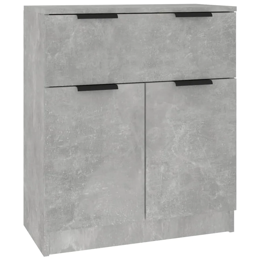 Buffets 3 pcs gris béton bois d'ingénierie - 8