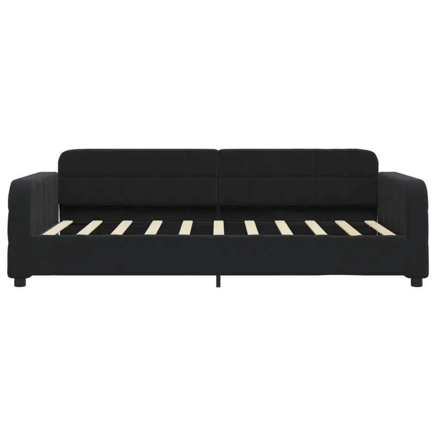 Lit de jour avec lit gigogne noir 90x190 cm velours - 7