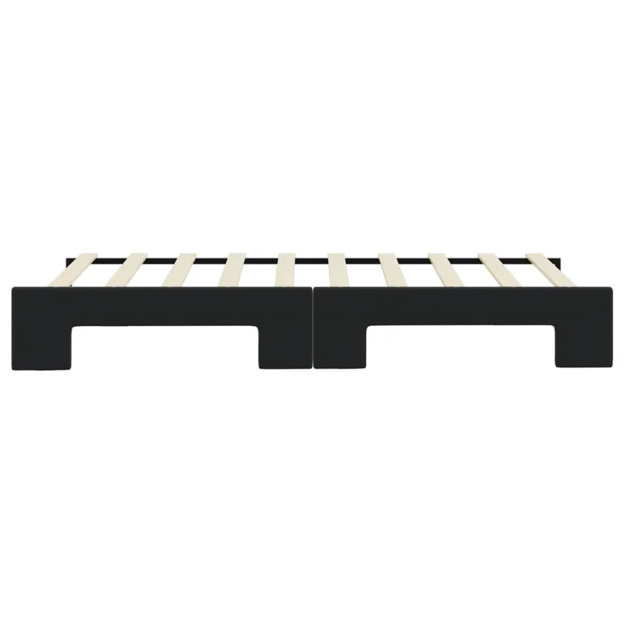 Lit de jour avec lit gigogne noir 90x190 cm velours - 9