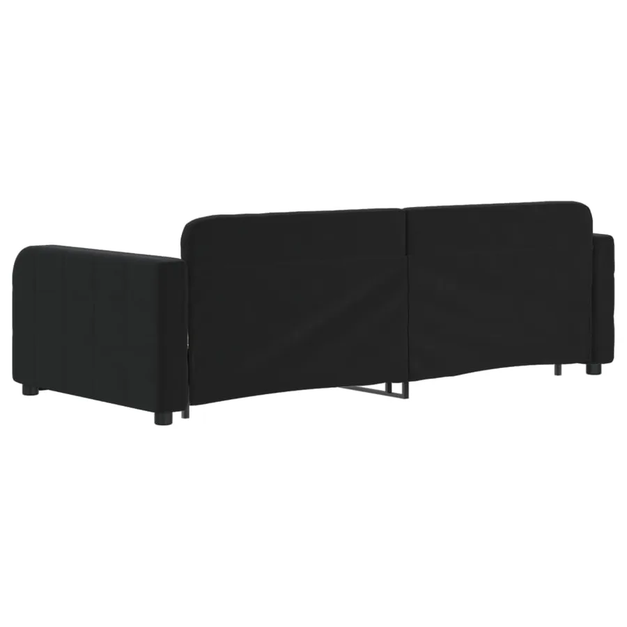 Lit de jour avec gigogne sans matelas noir 90x200 cm - 5