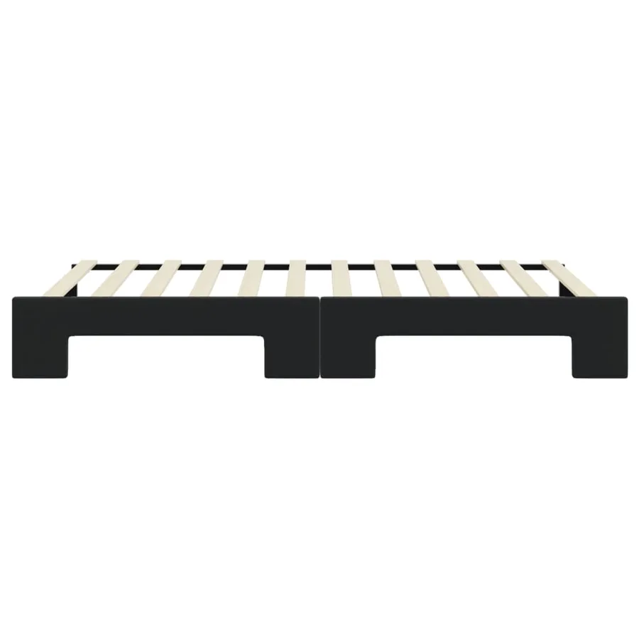 Lit de jour avec gigogne sans matelas noir 90x200 cm - 9
