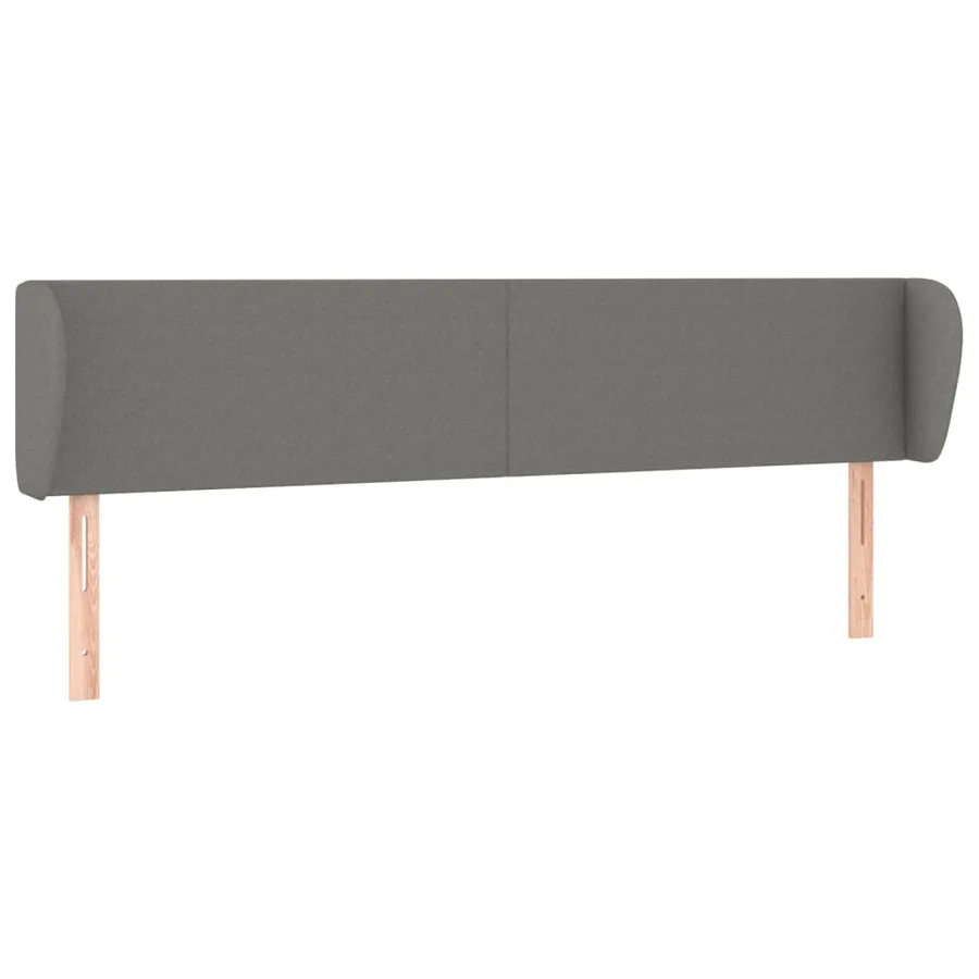 Tête de lit avec oreilles Gris foncé 183x23x78/88 cm Tissu - 2