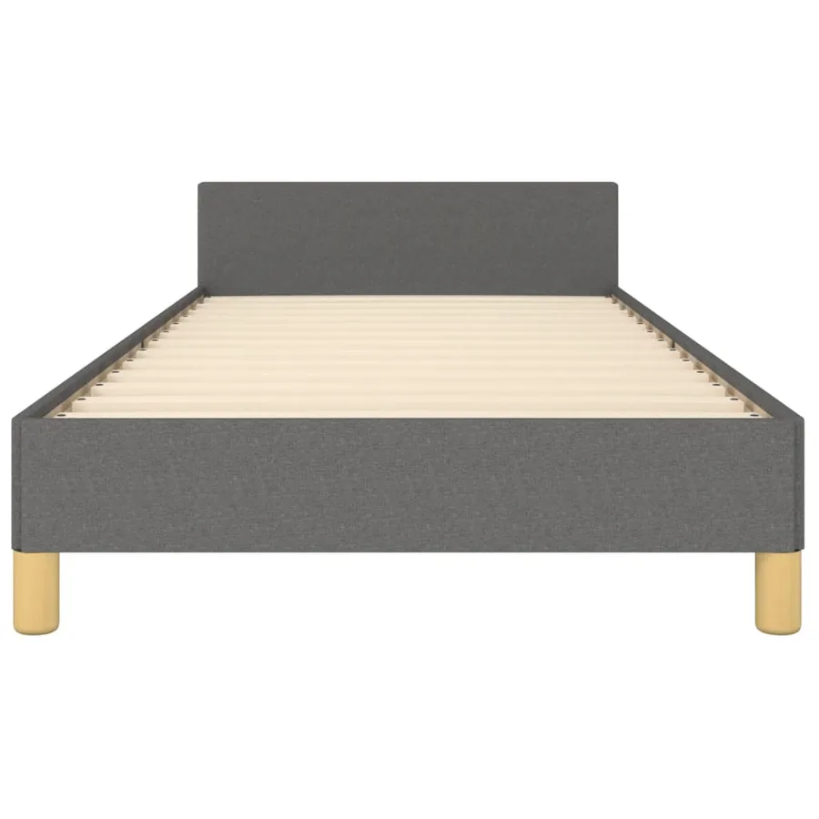 Cadre de lit sans matelas gris foncé 90x190 cm tissu - 6