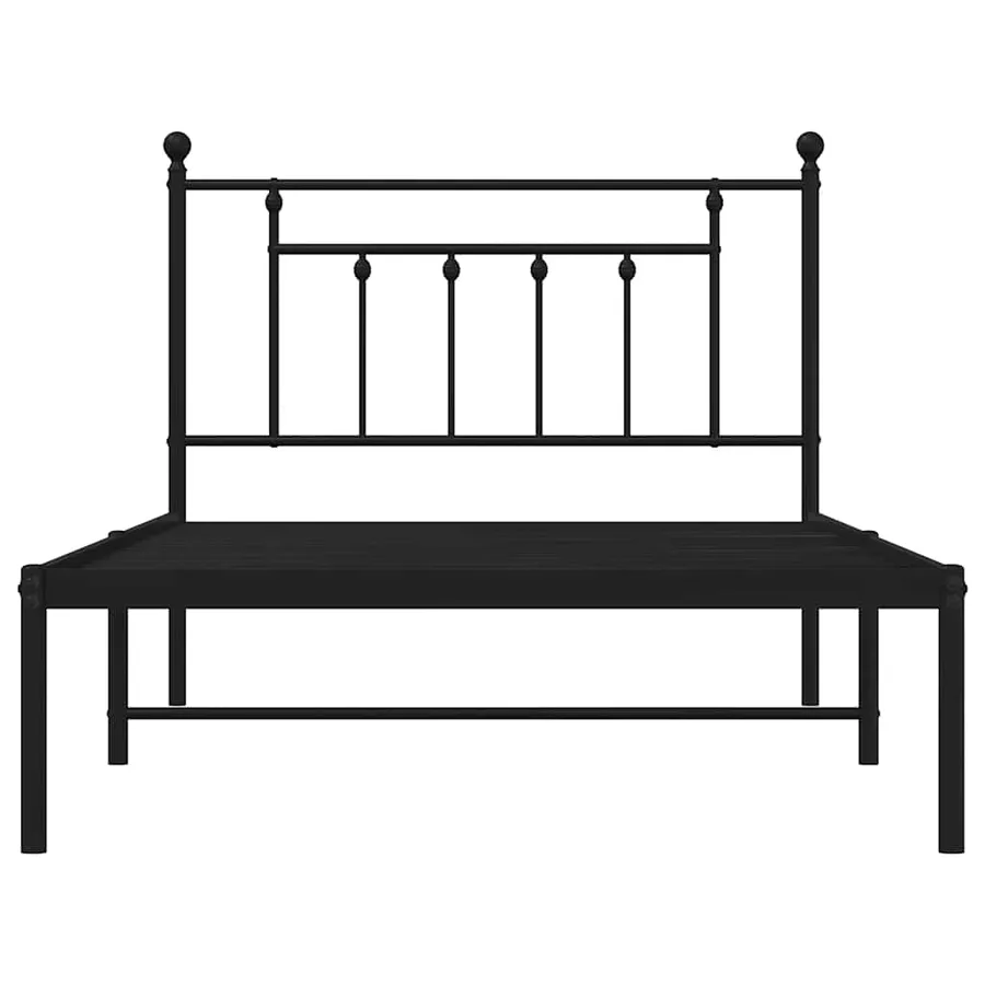 Cadre de lit métal sans matelas avec tête de lit noir 100x200cm - 6