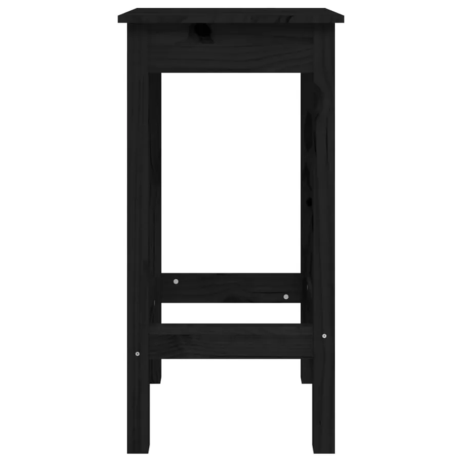 Chaises de bar lot de 2 noir 40x40x78 cm bois de pin solide - 4