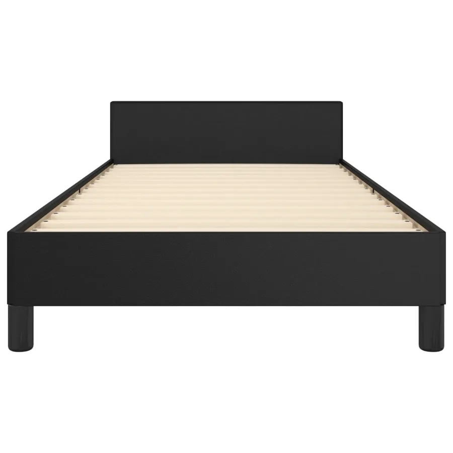 Cadre de lit sans matelas noir 90x200 cm similicuir - 6