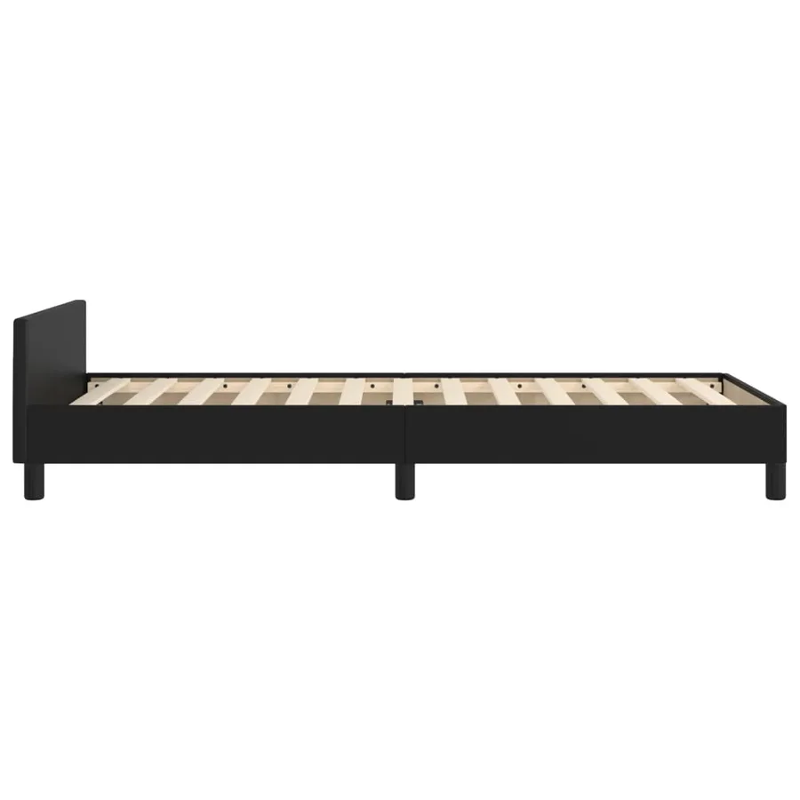 Cadre de lit sans matelas noir 90x200 cm similicuir - 7