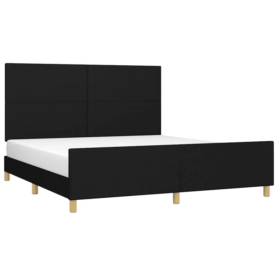 Cadre de lit sans matelas noir 180x200 cm tissu - 3