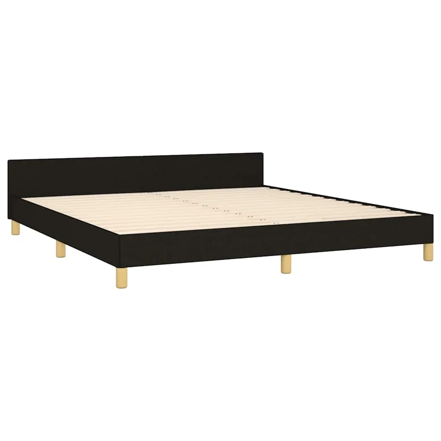 Cadre de lit sans matelas noir 180x200 cm tissu - 5