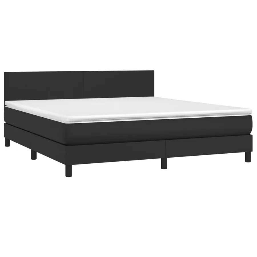 Sommier à lattes de lit avec matelas Noir 180x200 cm Similicuir - 3
