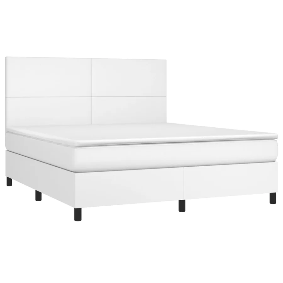 Sommier à lattes de lit avec matelas Blanc 180x200cm Similicuir - 3
