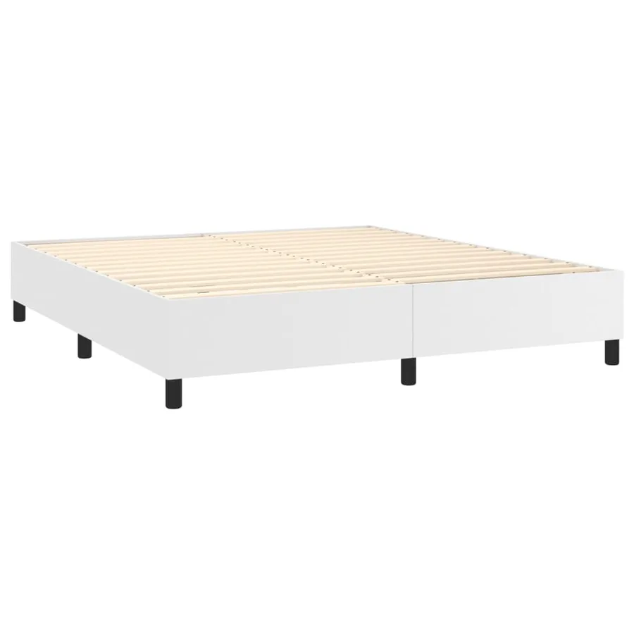 Sommier à lattes de lit avec matelas Blanc 180x200cm Similicuir - 4