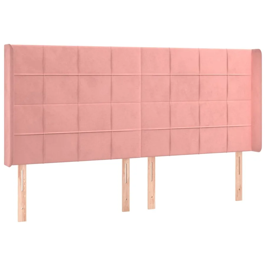 Sommier à lattes de lit matelas et LED Rose 200x200 cm Velours - 7