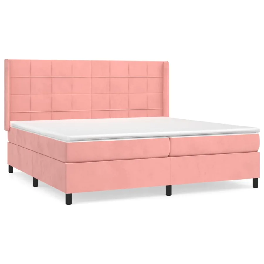 Sommier à lattes de lit avec matelas Rose 200x200 cm Velours - 2