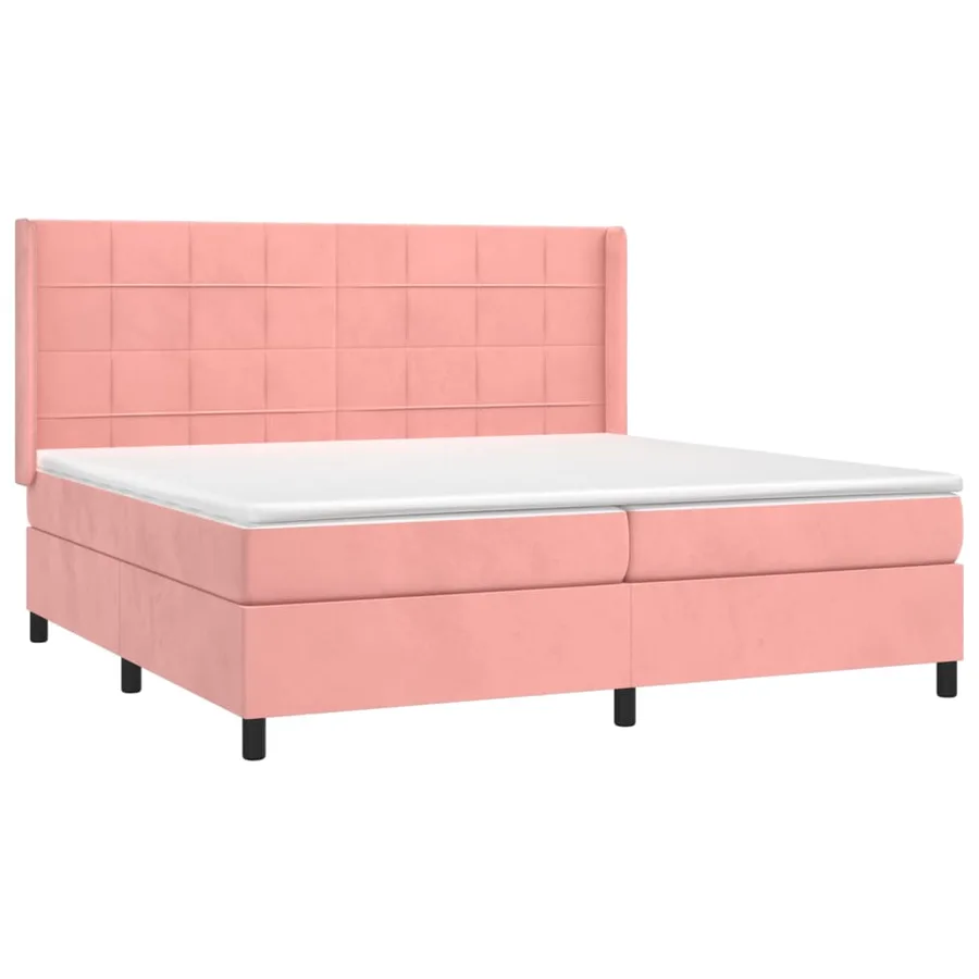 Sommier à lattes de lit avec matelas Rose 200x200 cm Velours - 3