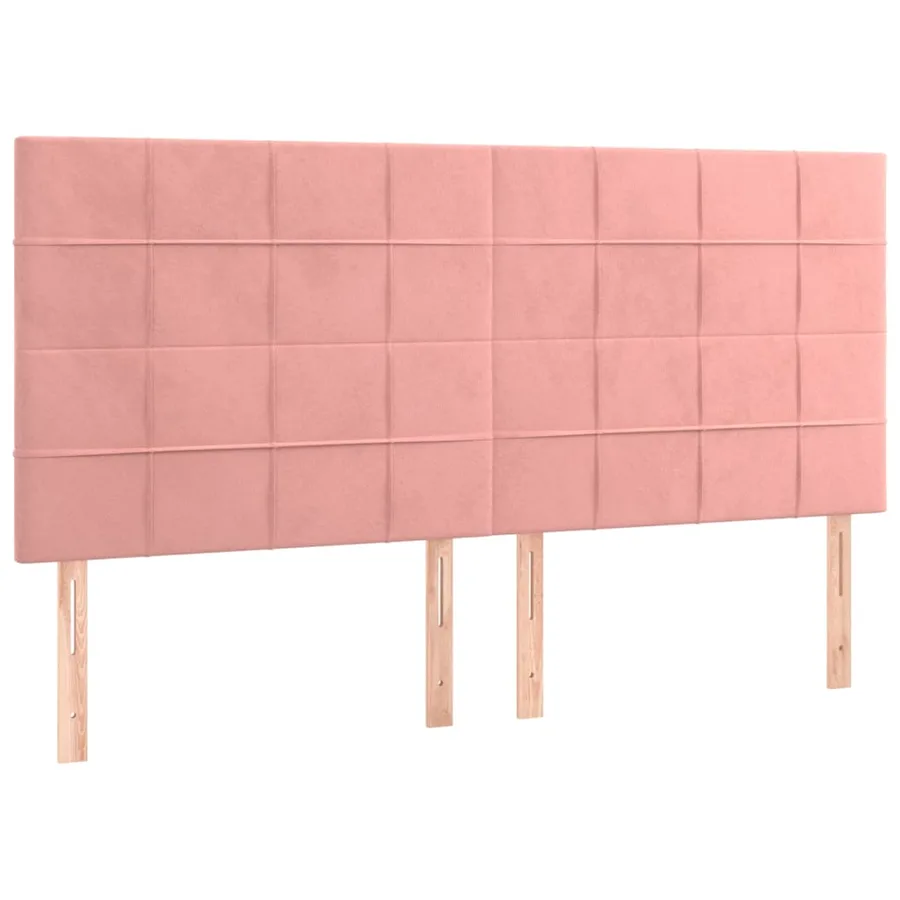 Cadre de lit sans matelas rose 200x200 cm velours - 8