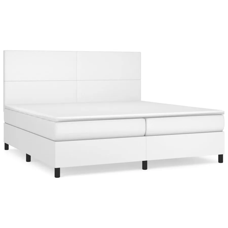 Sommier à lattes de lit avec matelas Blanc 200x200cm Similicuir - 2