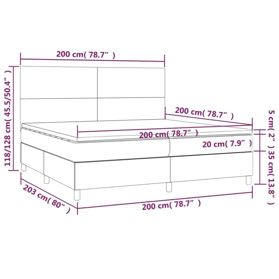 Sommier à lattes de lit avec matelas Blanc 200x200cm Similicuir - 6