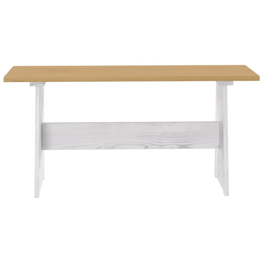 Ensemble à manger REINE 3 pcs marron miel blanc bois pin massif - 10