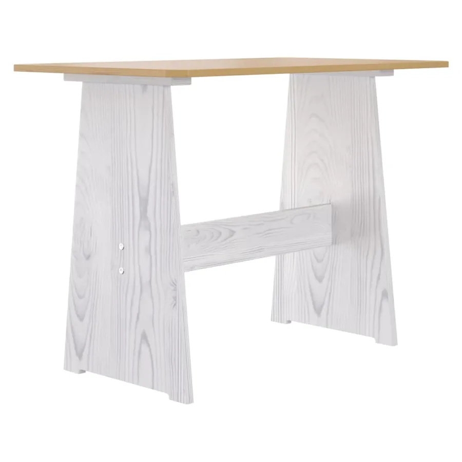 Ensemble à manger REINE 3 pcs marron miel blanc bois pin massif - 11