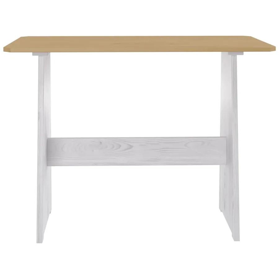 Ensemble à manger REINE 3 pcs marron miel blanc bois pin massif - 12