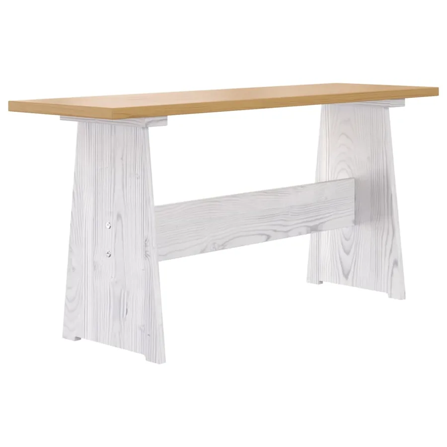 Ensemble à manger REINE 3 pcs marron miel blanc bois pin massif - 9