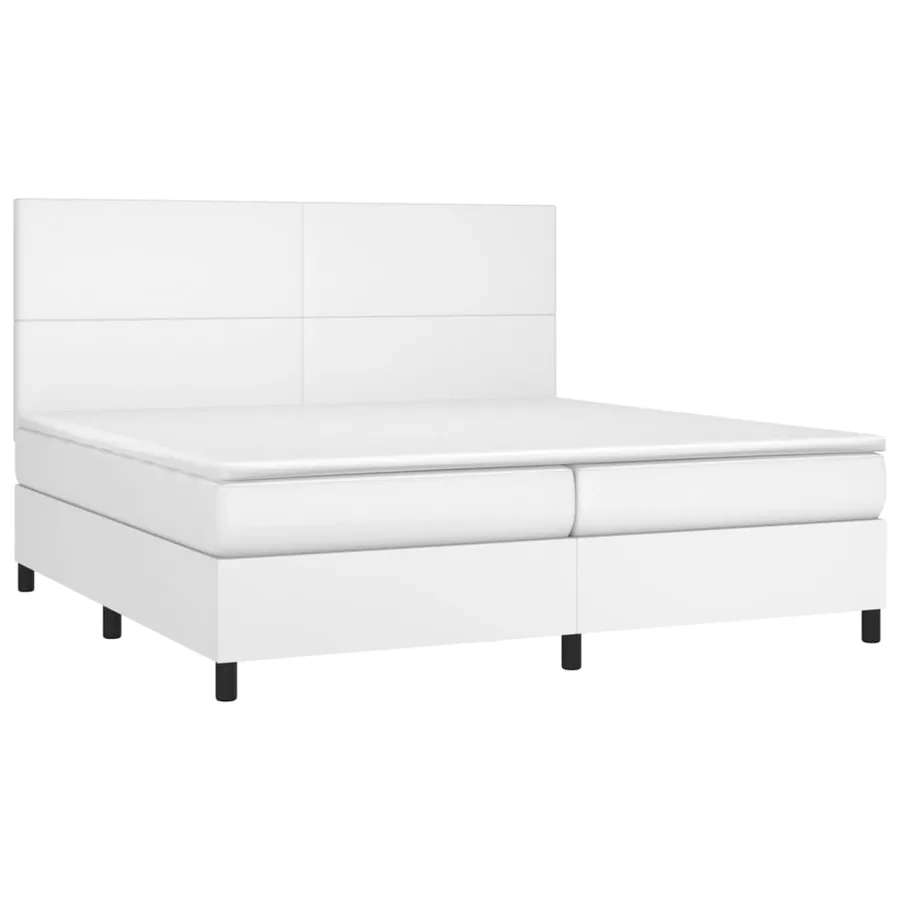 Sommier à lattes de lit avec matelas et LED Blanc 200x200 cm - 3