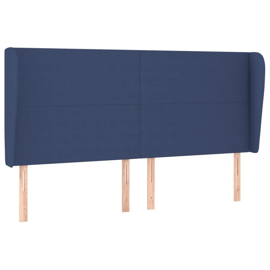 Tête de lit avec oreilles Bleu 183x23x118/128 cm Tissu - 2