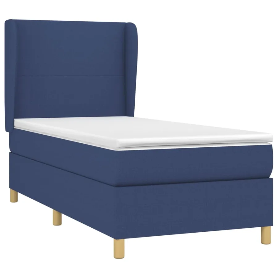 Sommier à lattes de lit avec matelas Bleu 90x190 cm Tissu - 3