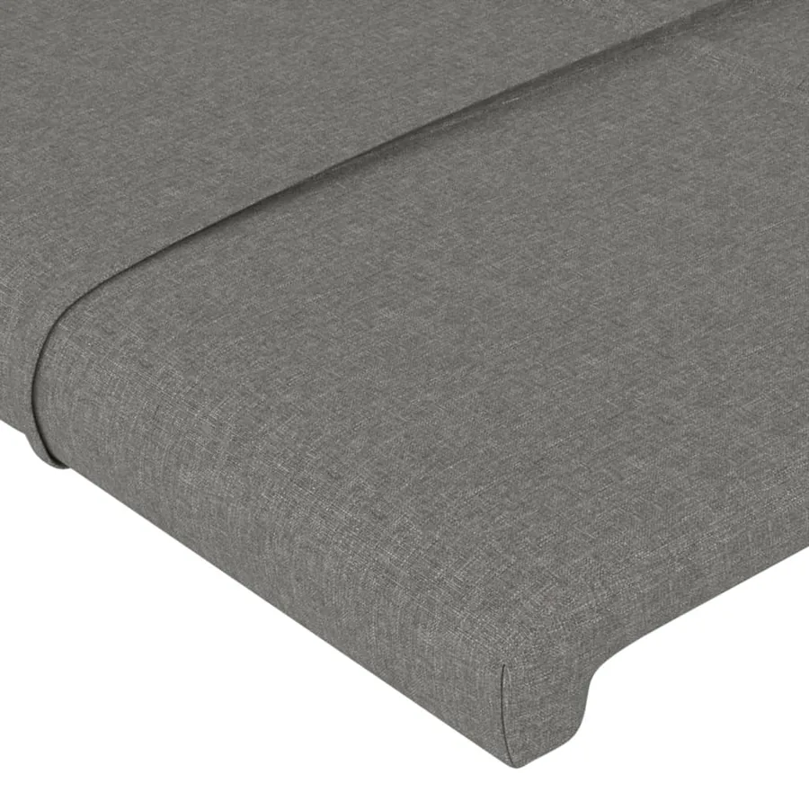 Tête de lit avec oreilles Gris foncé 83x16x78/88 cm Tissu - 5