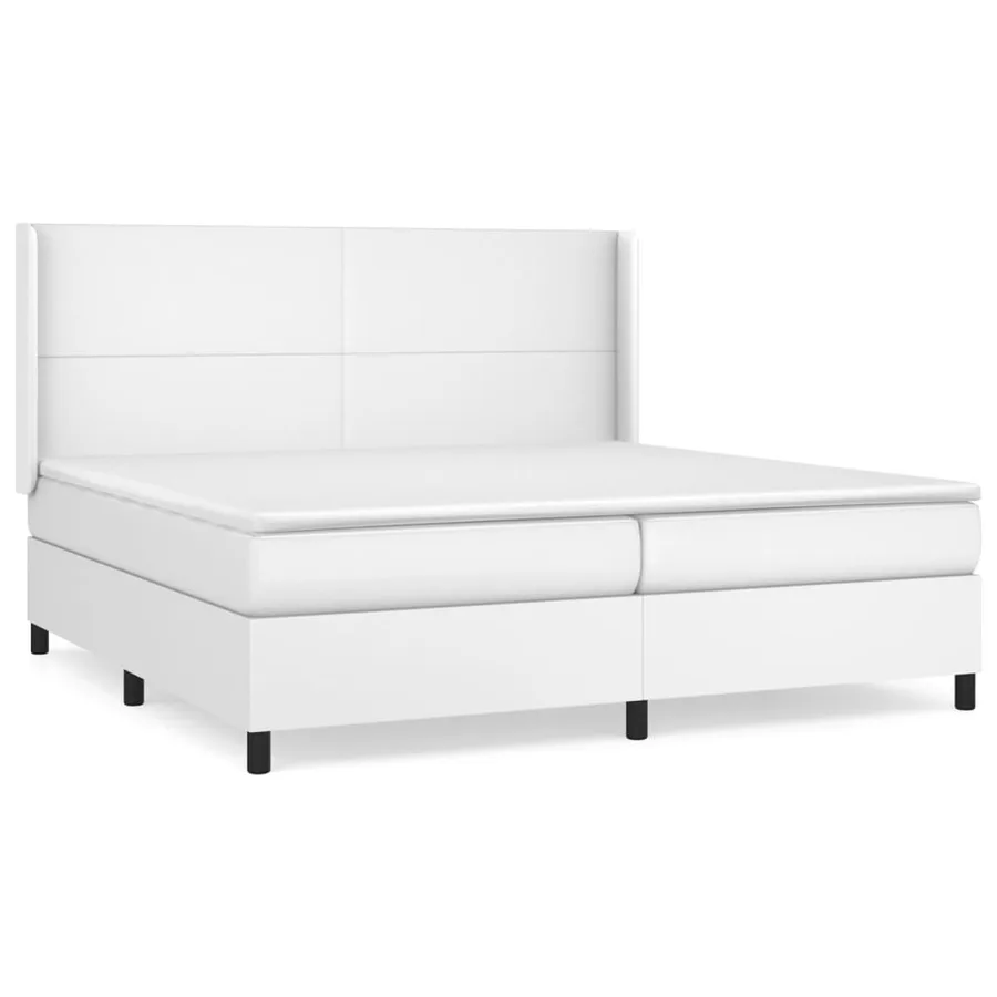 Sommier à lattes de lit avec matelas Blanc 200x200cm Similicuir - 2