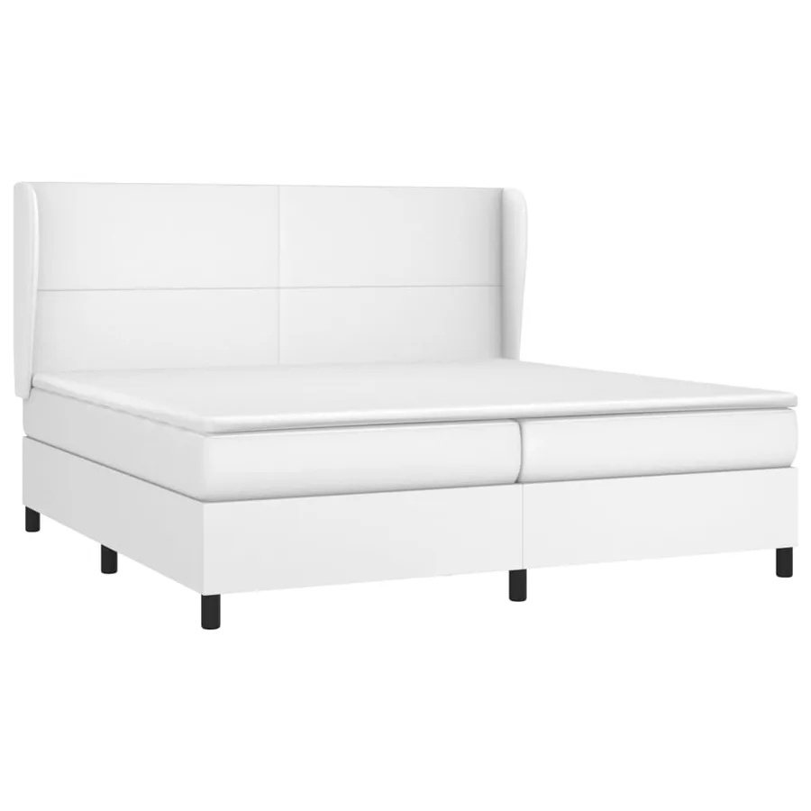 Sommier à lattes de lit avec matelas Blanc 200x200cm Similicuir - 3