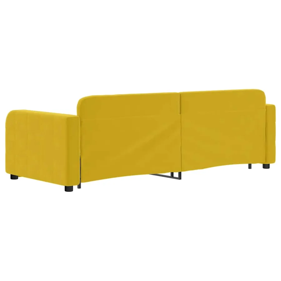 Lit de jour avec lit gigogne jaune 80x200 cm velours - 5