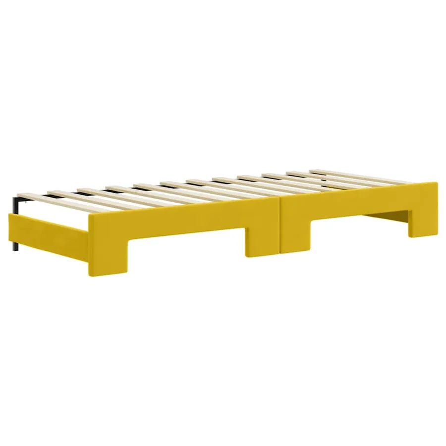 Lit de jour avec lit gigogne jaune 80x200 cm velours - 8