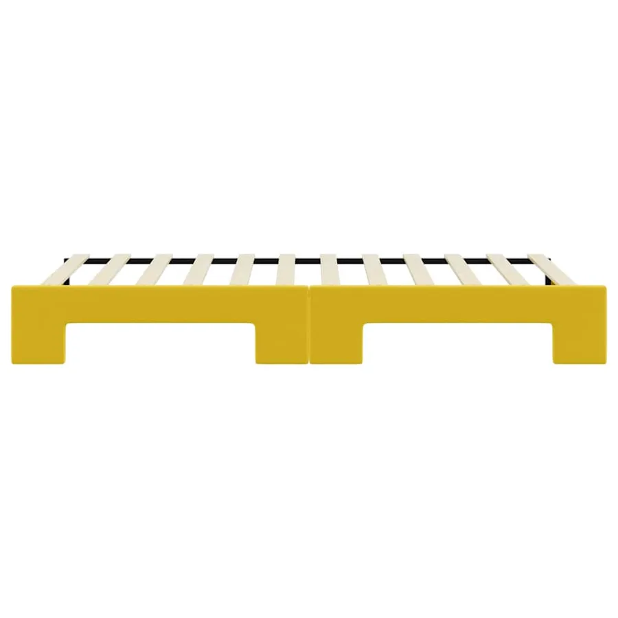 Lit de jour avec lit gigogne jaune 80x200 cm velours - 9