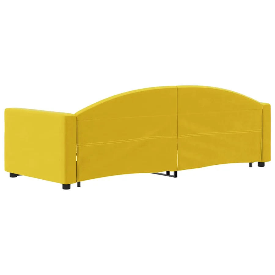 Lit de jour avec lit gigogne jaune 80x200 cm velours - 5