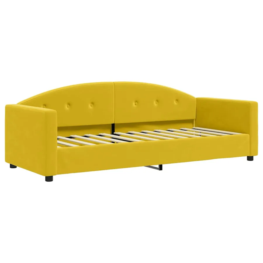 Lit de jour avec lit gigogne jaune 80x200 cm velours - 6