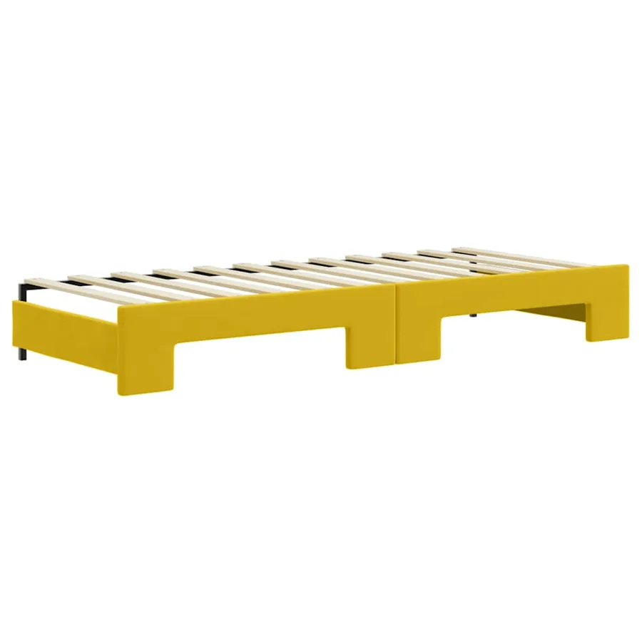 Lit de jour avec lit gigogne jaune 80x200 cm velours - 7