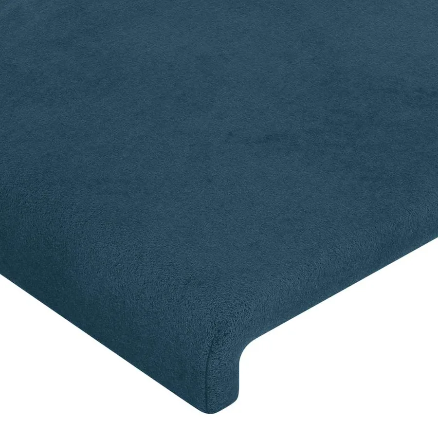 Cadre de lit sans matelas bleu foncé velours - 10