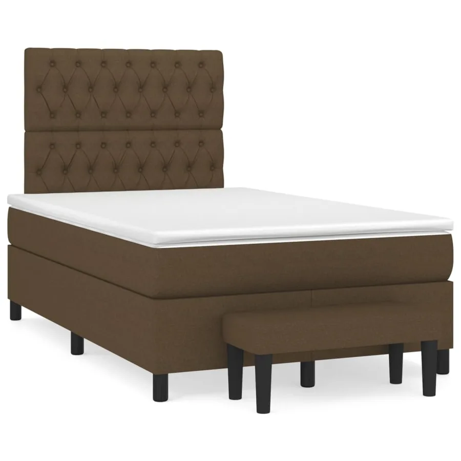 Sommier à lattes de lit avec matelas Marron foncé 120x200 cm - 2