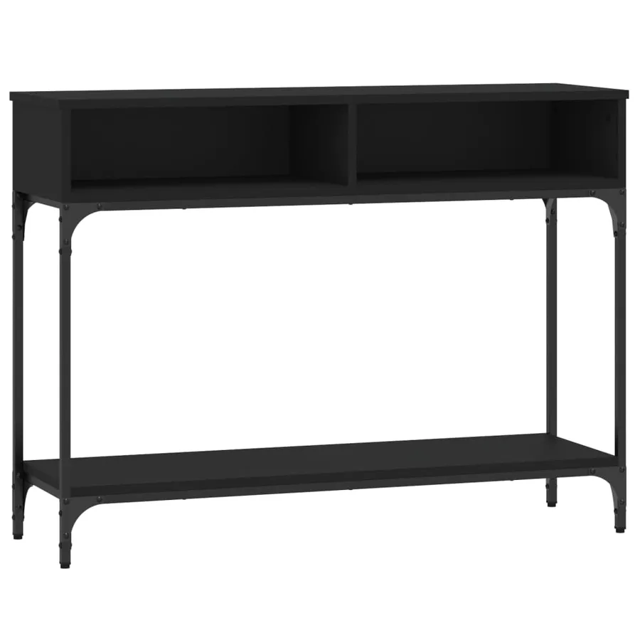 Table console noir 100x30,5x75 cm bois d'ingénierie - 2