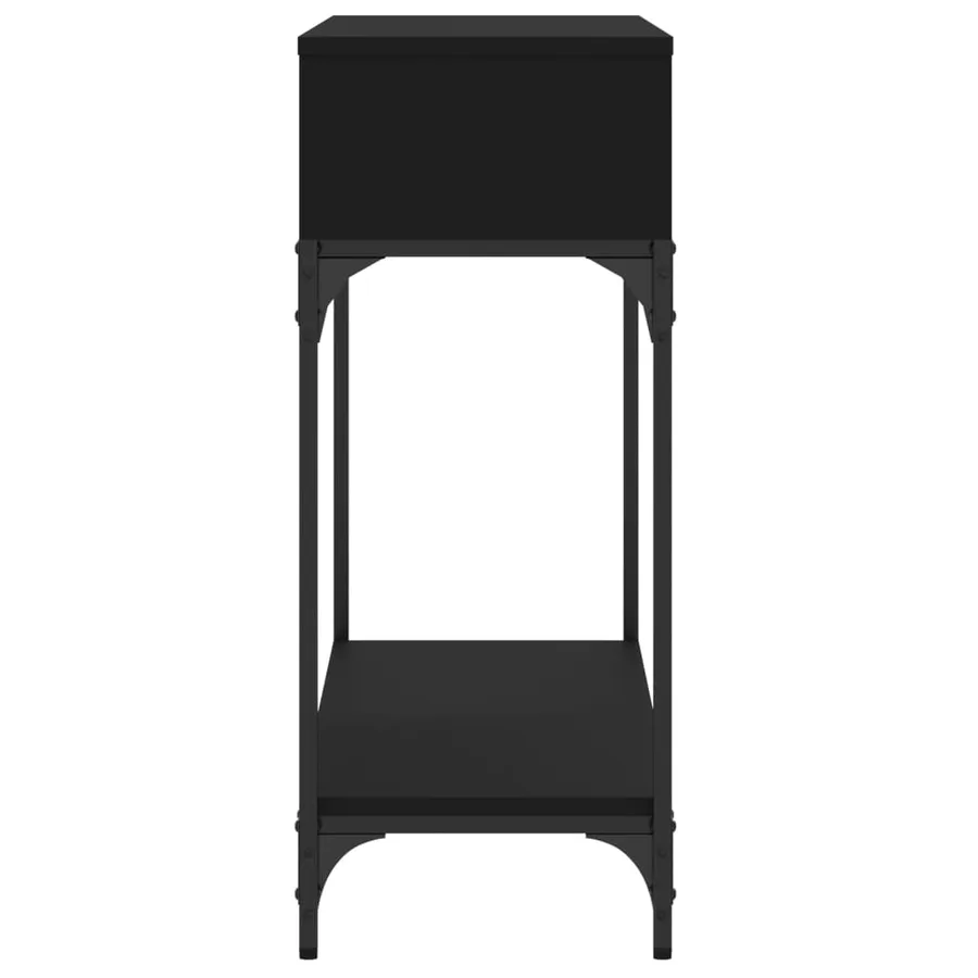 Table console noir 100x30,5x75 cm bois d'ingénierie - 4