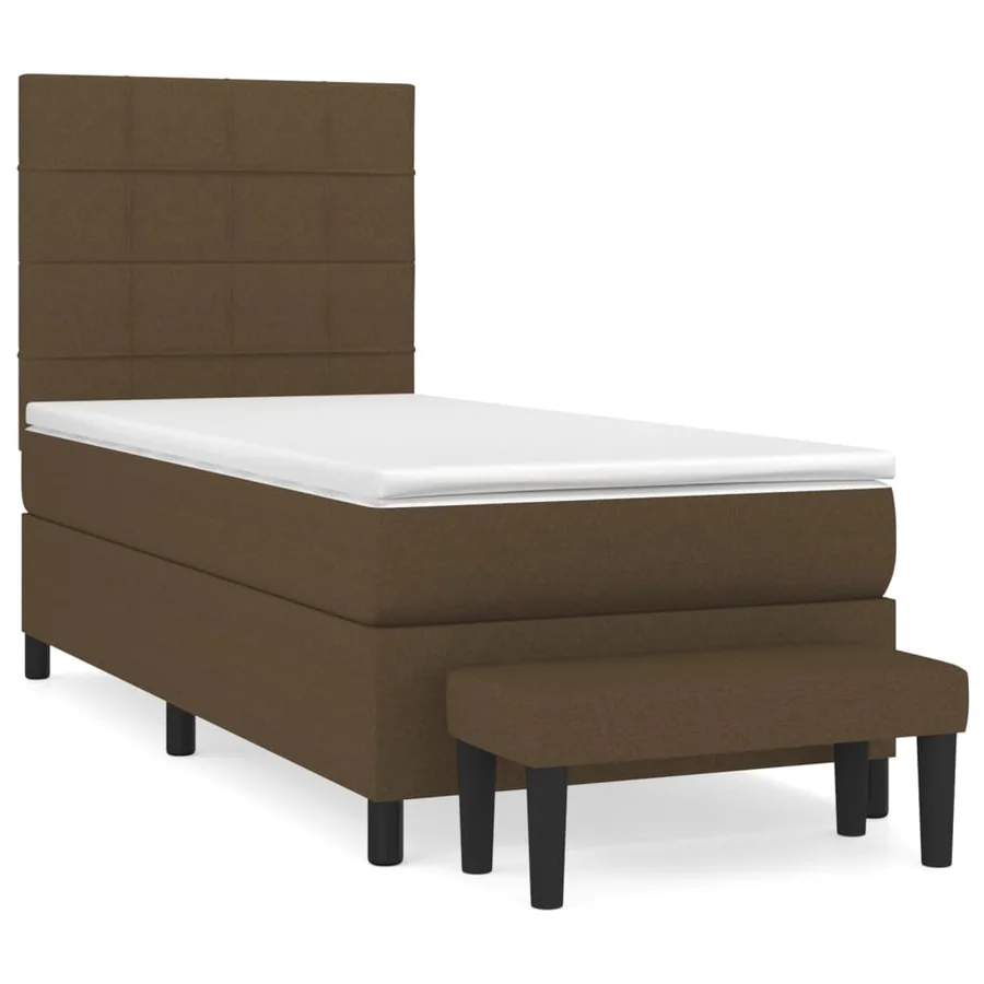 Sommier à lattes de lit avec matelas Marron foncé 90x200 cm - 2