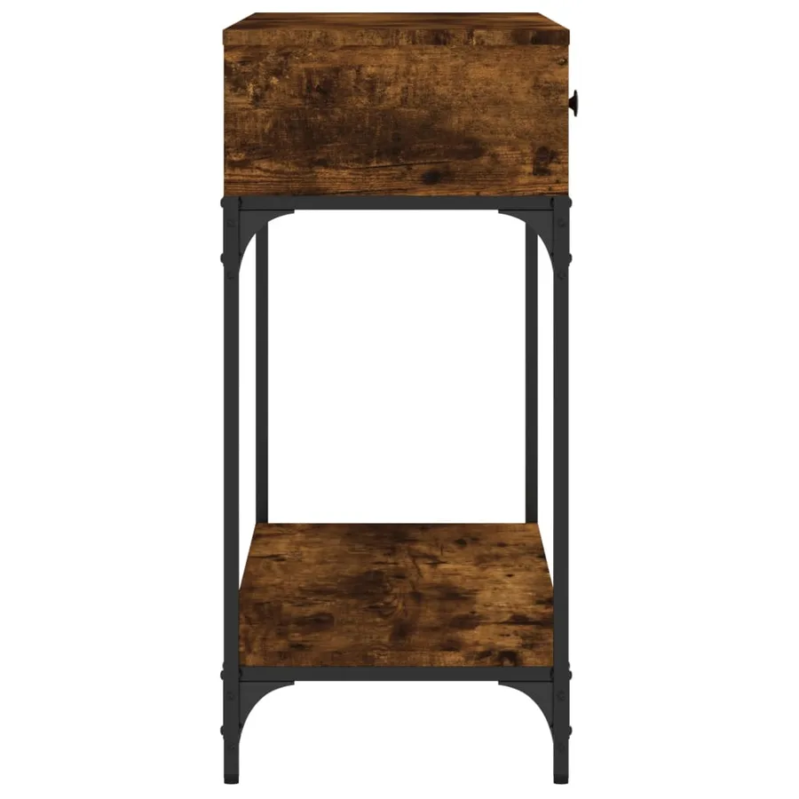 Table console chêne fumé 100x34,5x75 cm bois d'ingénierie - 6