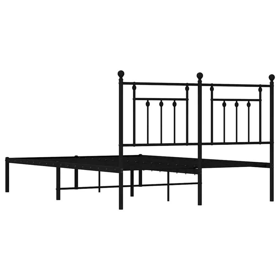 Cadre de lit métal sans matelas avec tête de lit noir 150x200cm - 8