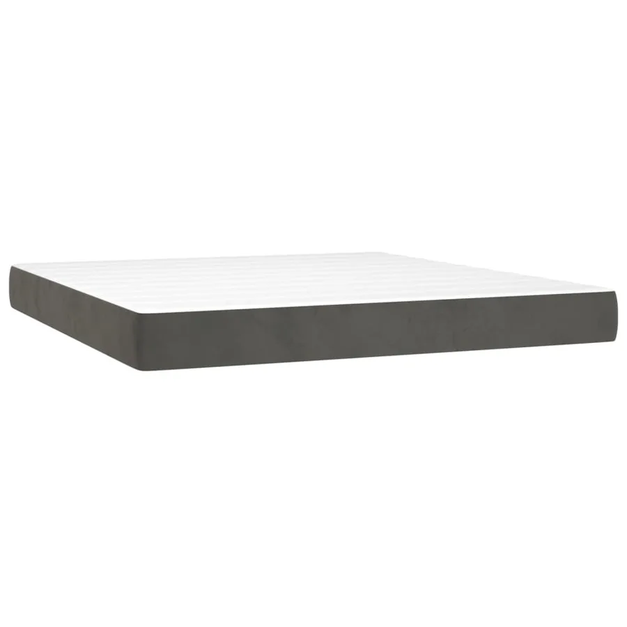 Sommier à lattes de lit avec matelas LED Gris foncé 180x200 cm - 6