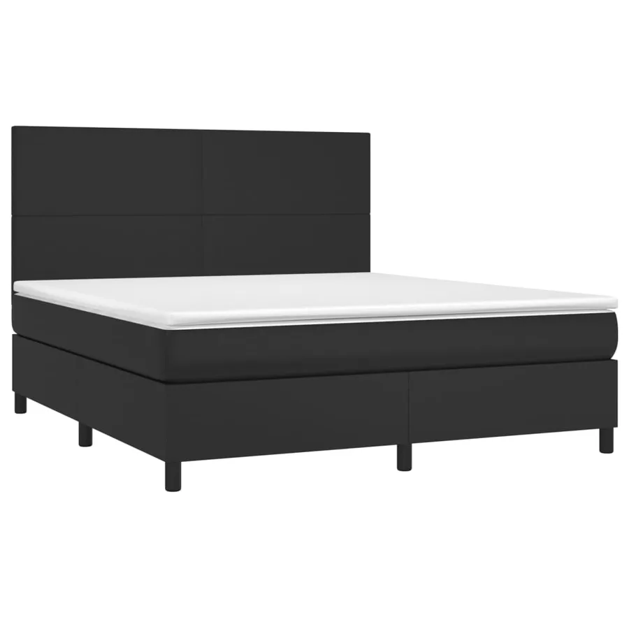 Sommier à lattes de lit avec matelas Noir 160x200 cm - 3