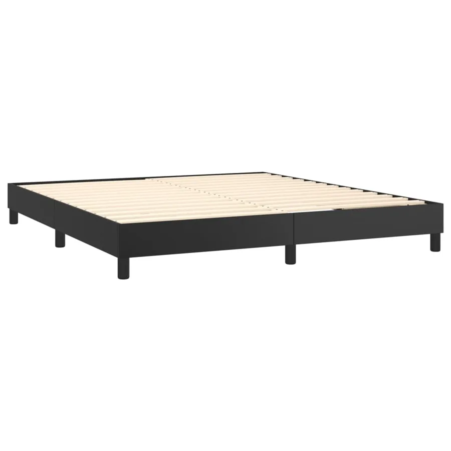 Sommier à lattes de lit avec matelas Noir 160x200 cm - 4