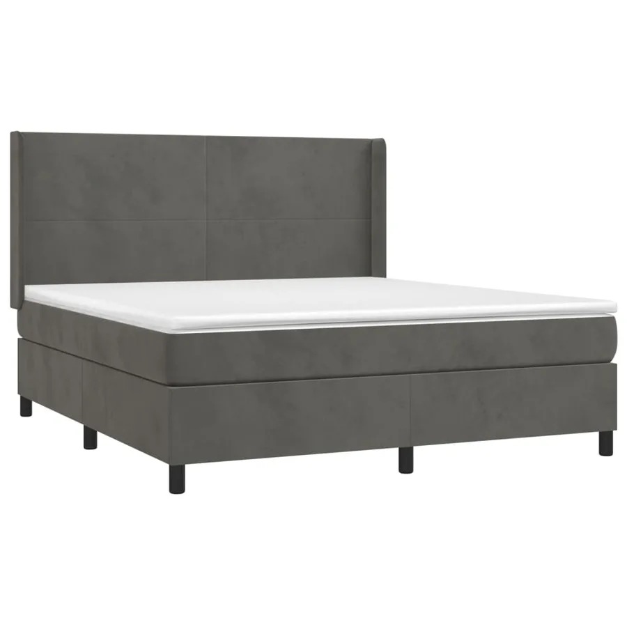 Sommier à lattes de lit matelas et LED Gris foncé 160x200 cm - 4